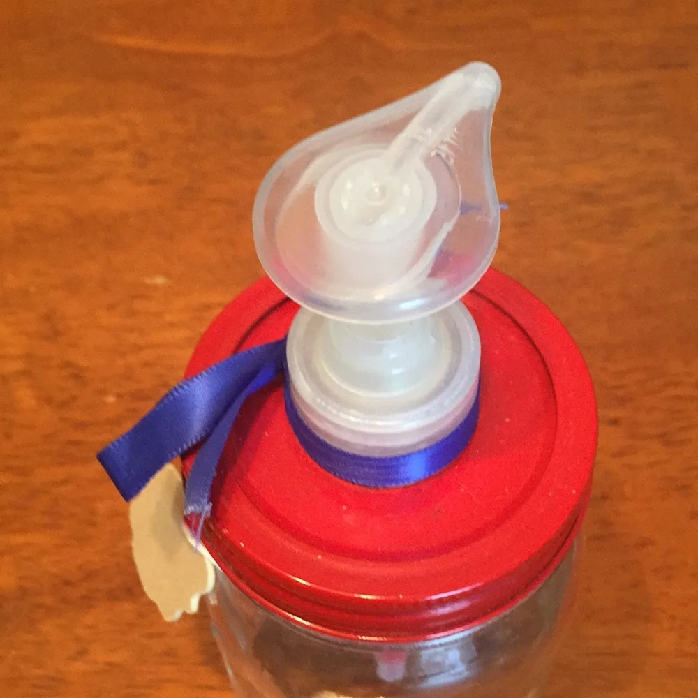 Hand Crafted- Red lid soap jar
